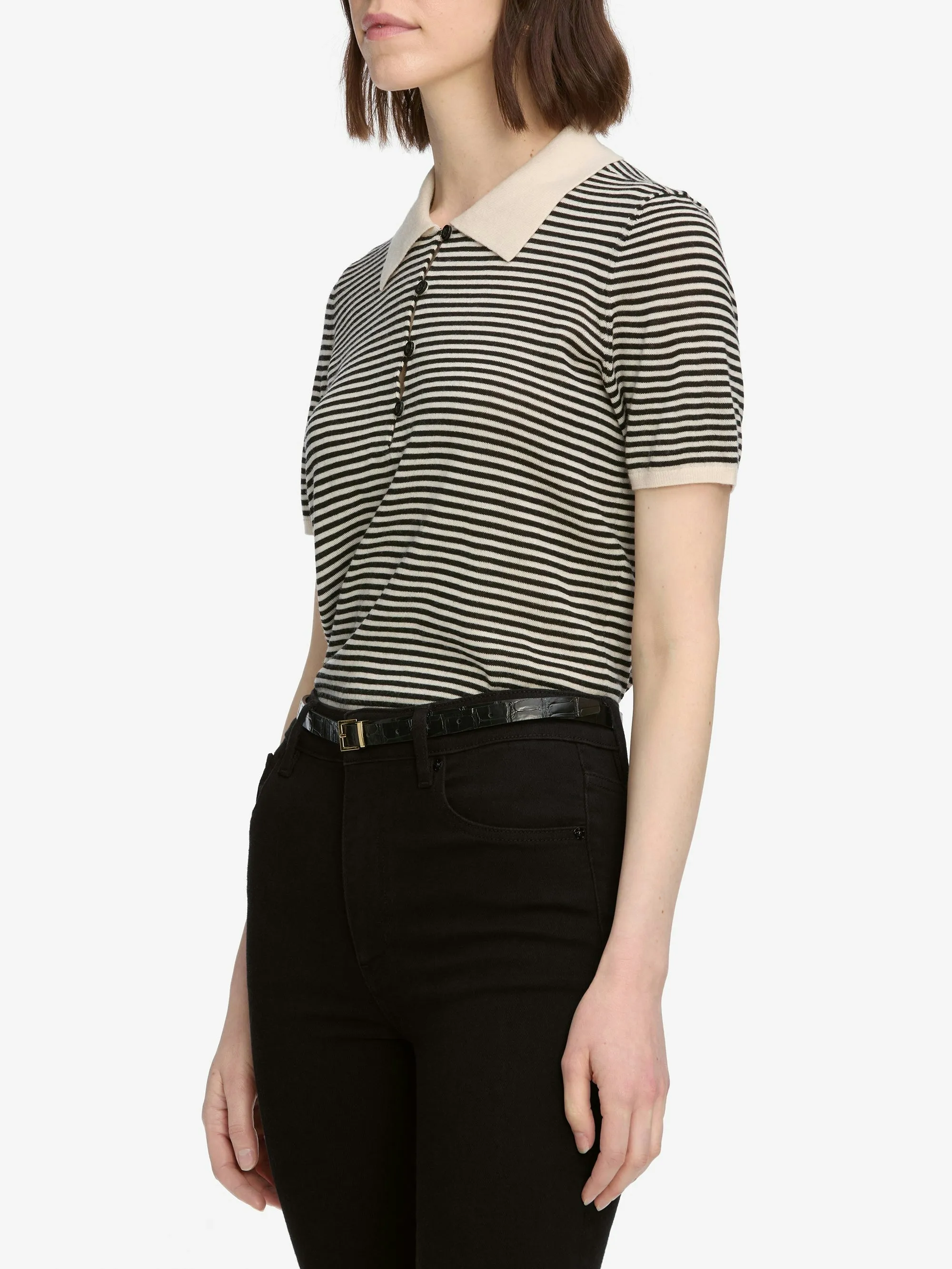 Frame Denim | The Smart Polo - Cream Multi sold by Sisters & Co product image thumbnail 2