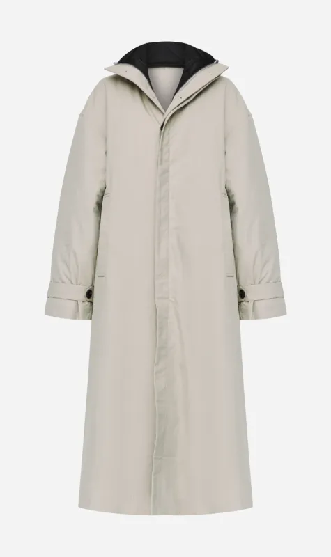 Wynn Hamlyn | Quilted Trench Coat - Taupe sold by Sister & Co