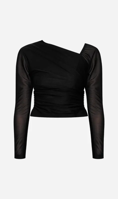 Wynn Hamlyn | Eva Long Sleeve Top - Black sold by Sister & Co