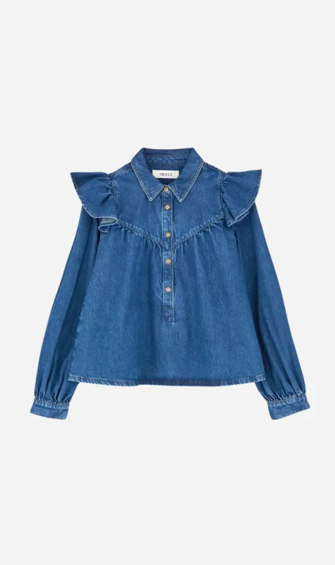 Skall Studio | Mille Blouse - Vintage Washed Blue sold by Sisters & Co