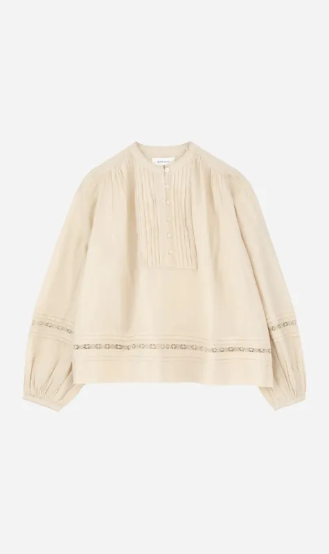 Skall Studio | Leaf Blouse - Antique Beige sold by Sisters & Co