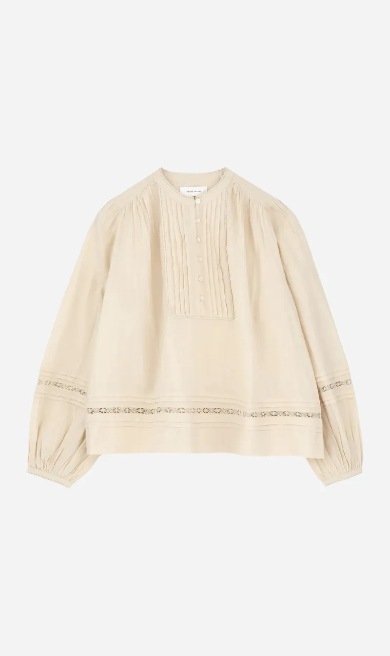 Skall Studio | Leaf Blouse - Antique Beige sold by Sisters & Co
