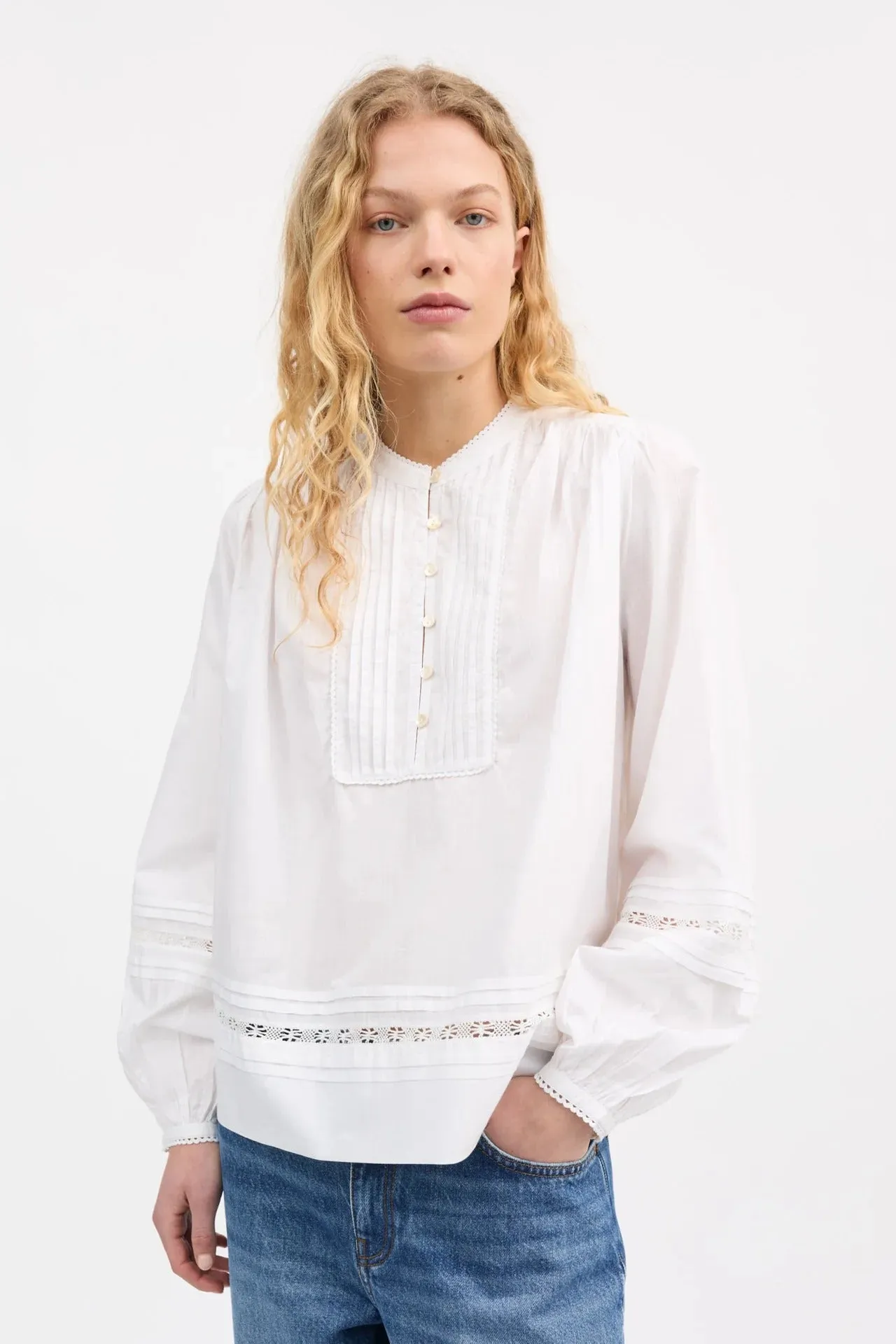 Skall Studio | Leaf Shirt - Optic White sold by Sisters & Co product image thumbnail 2