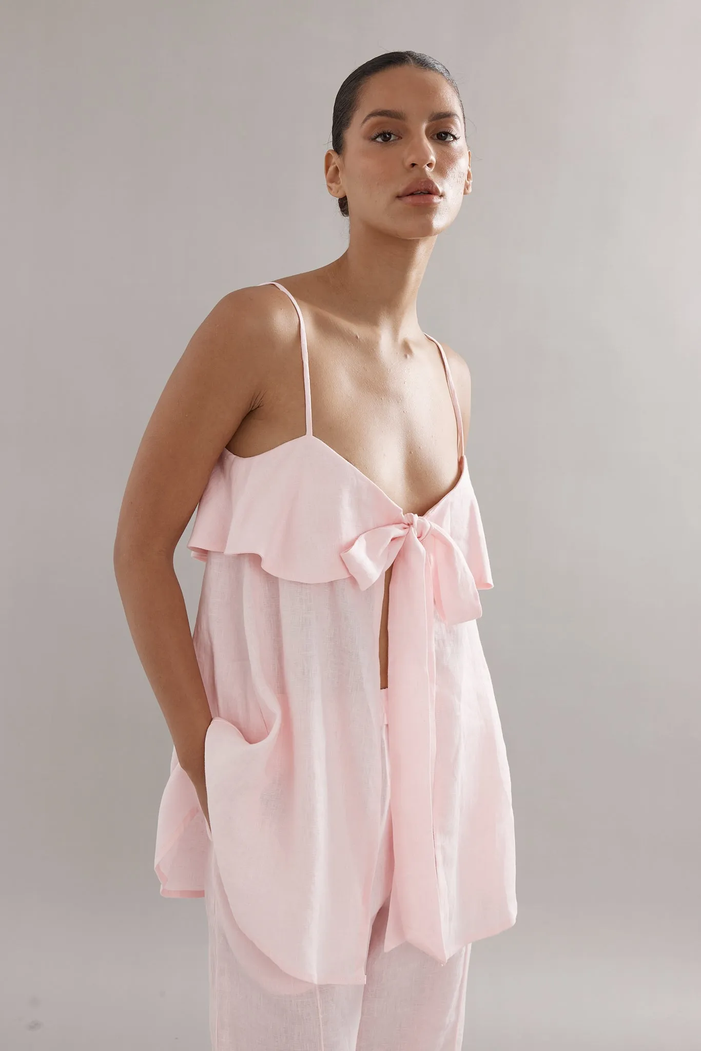 Caitlin Crisp | Rio Top - Pink Linen sold by Sisters & Co product image thumbnail 2