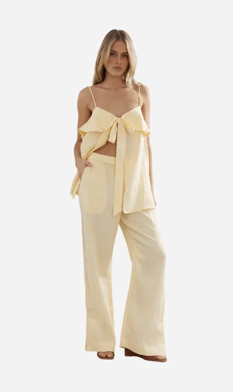 Caitlin Crisp | Jimmy Jogger - Yellow Linen sold by Sister & Co