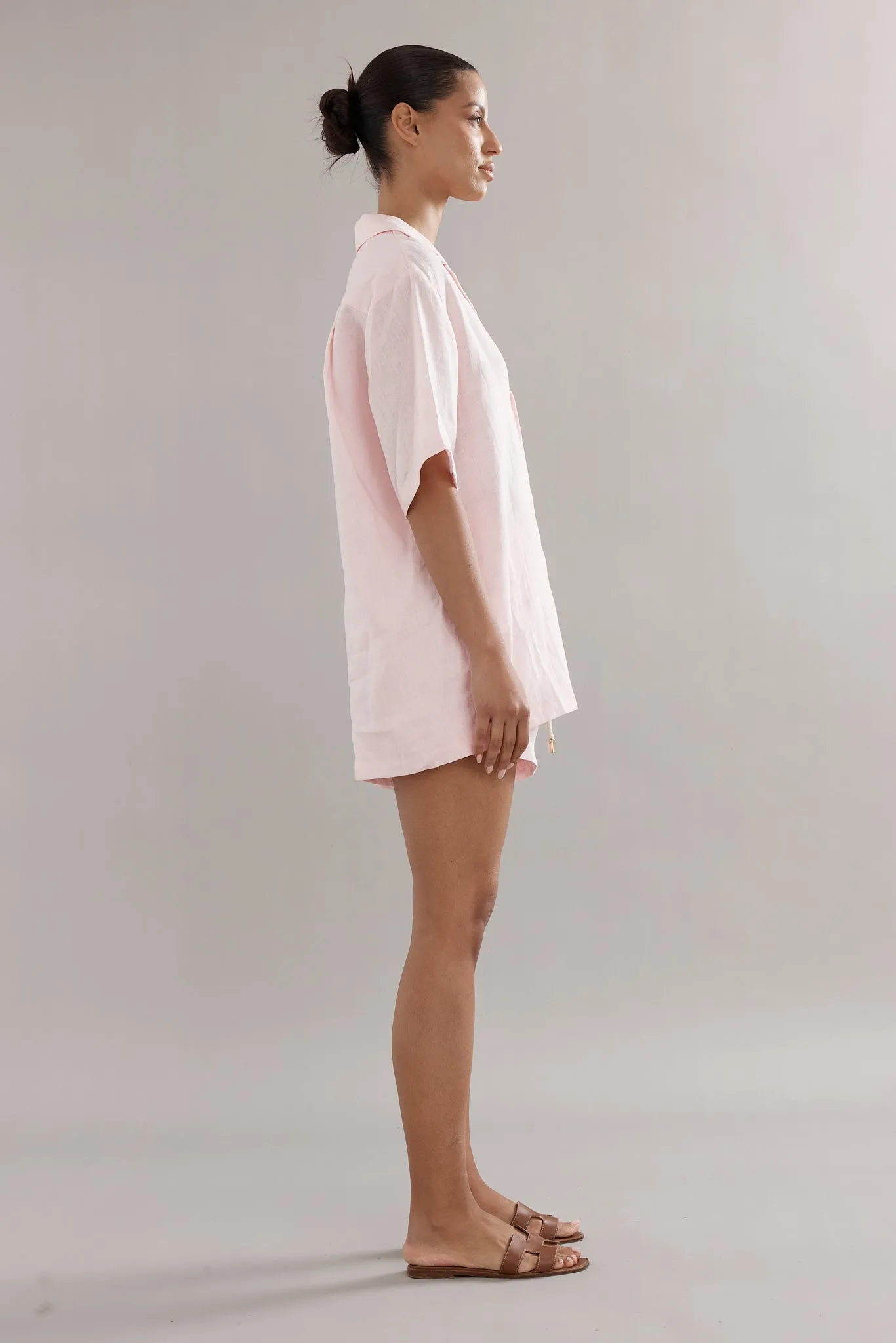 Caitlin Crisp | Ibiza Shirt - Pink Linen sold by Sisters & Co product image thumbnail 3