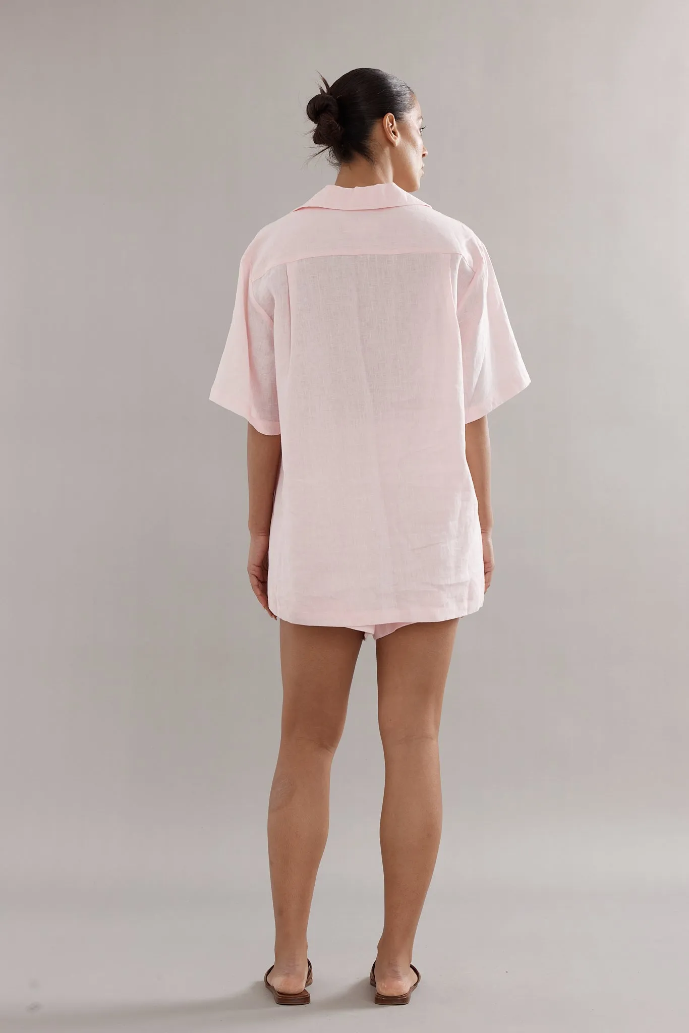 Caitlin Crisp | Ibiza Shirt - Pink Linen sold by Sisters & Co product image thumbnail 4
