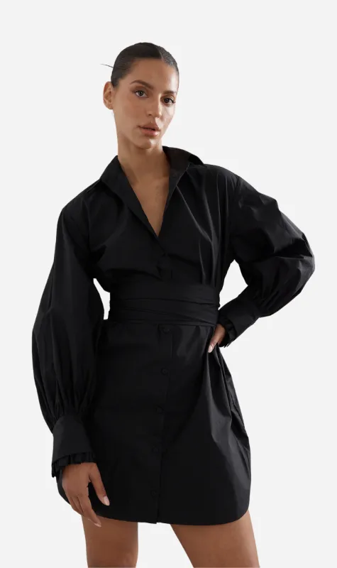 Caitlin Crisp | Mimi Mini - Black Poplin Shirting sold by Sister & Co