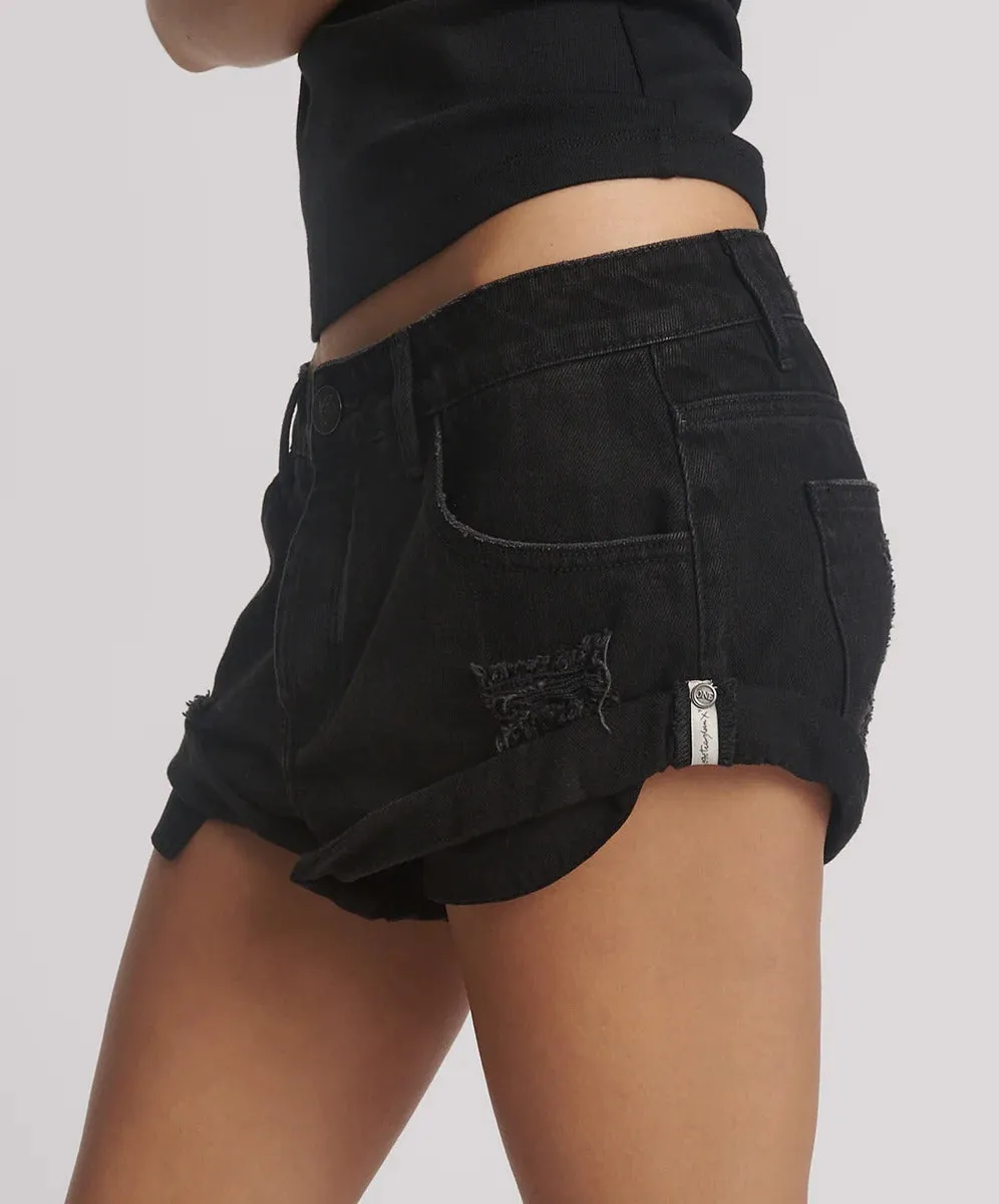One Teaspoon | Bandit Low Waist Denim Short - Double Black sold by Sister & Co product image thumbnail 5