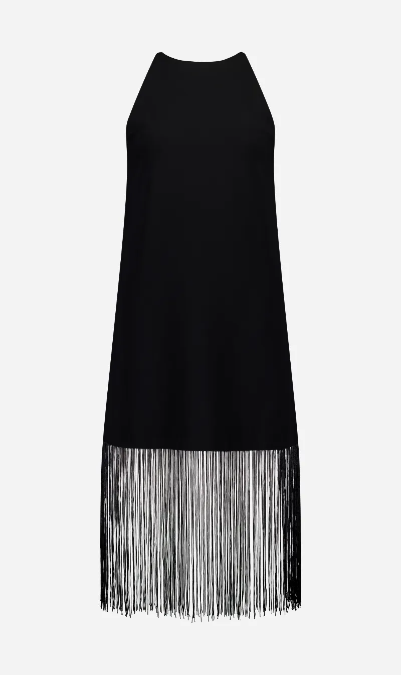 Rebe | Fringe Dress - Black sold by Sisters & Co