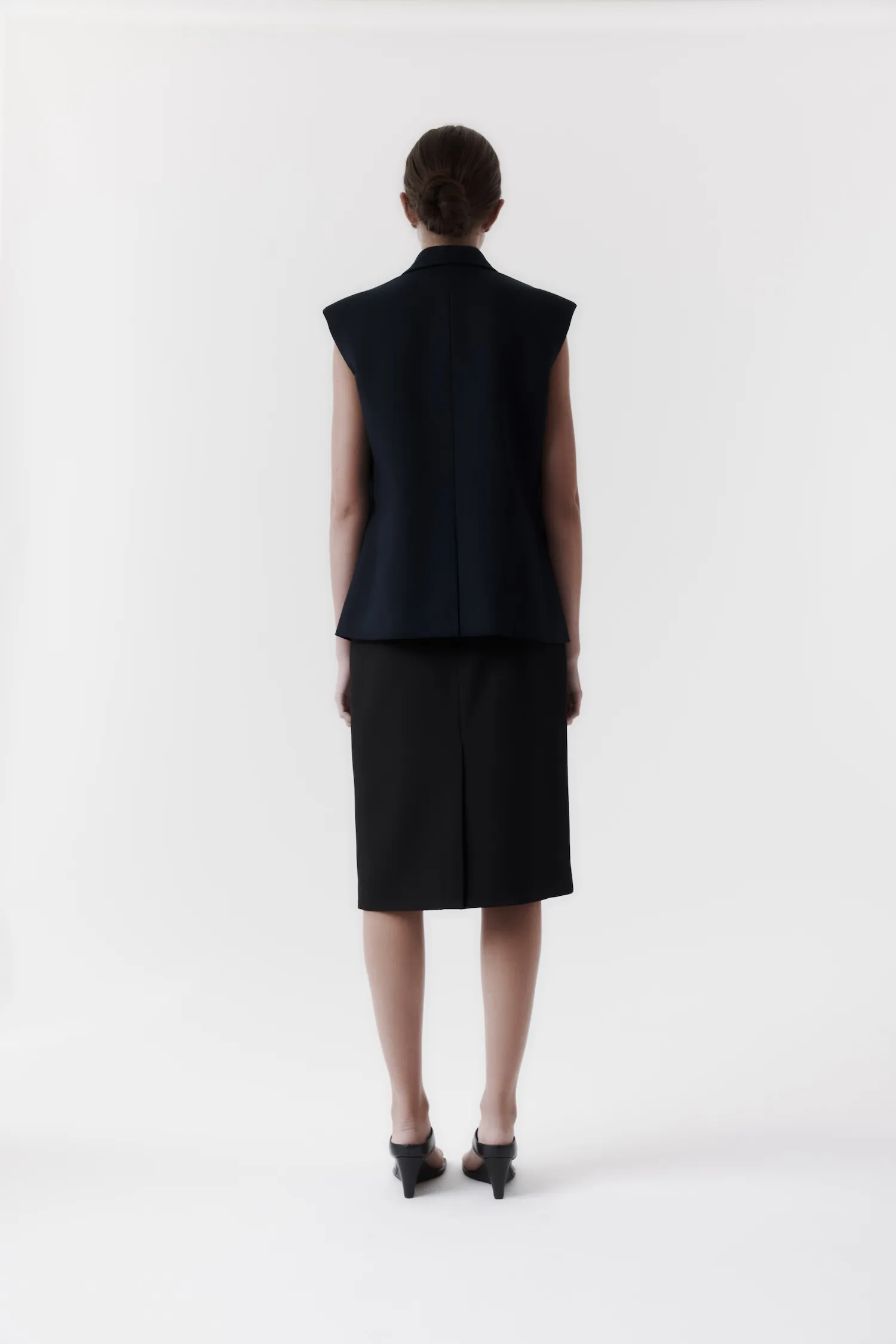 Rebe | Long Lapel Vest - Navy sold by Sisters & Co product image thumbnail 3