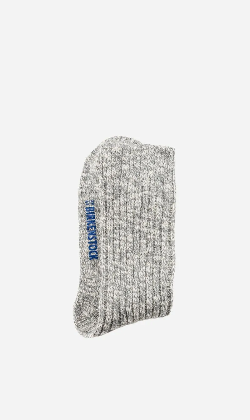 Birkenstock | Womens Cotton Slub Socks - Grey/White sold by Sisters & Co