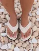 La Tribe | Braided Thong - Cream sold by Sister & Co