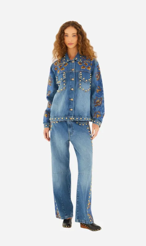 Farm Rio | Studs Metal Denim Jacket - Denim sold by Sister & Co