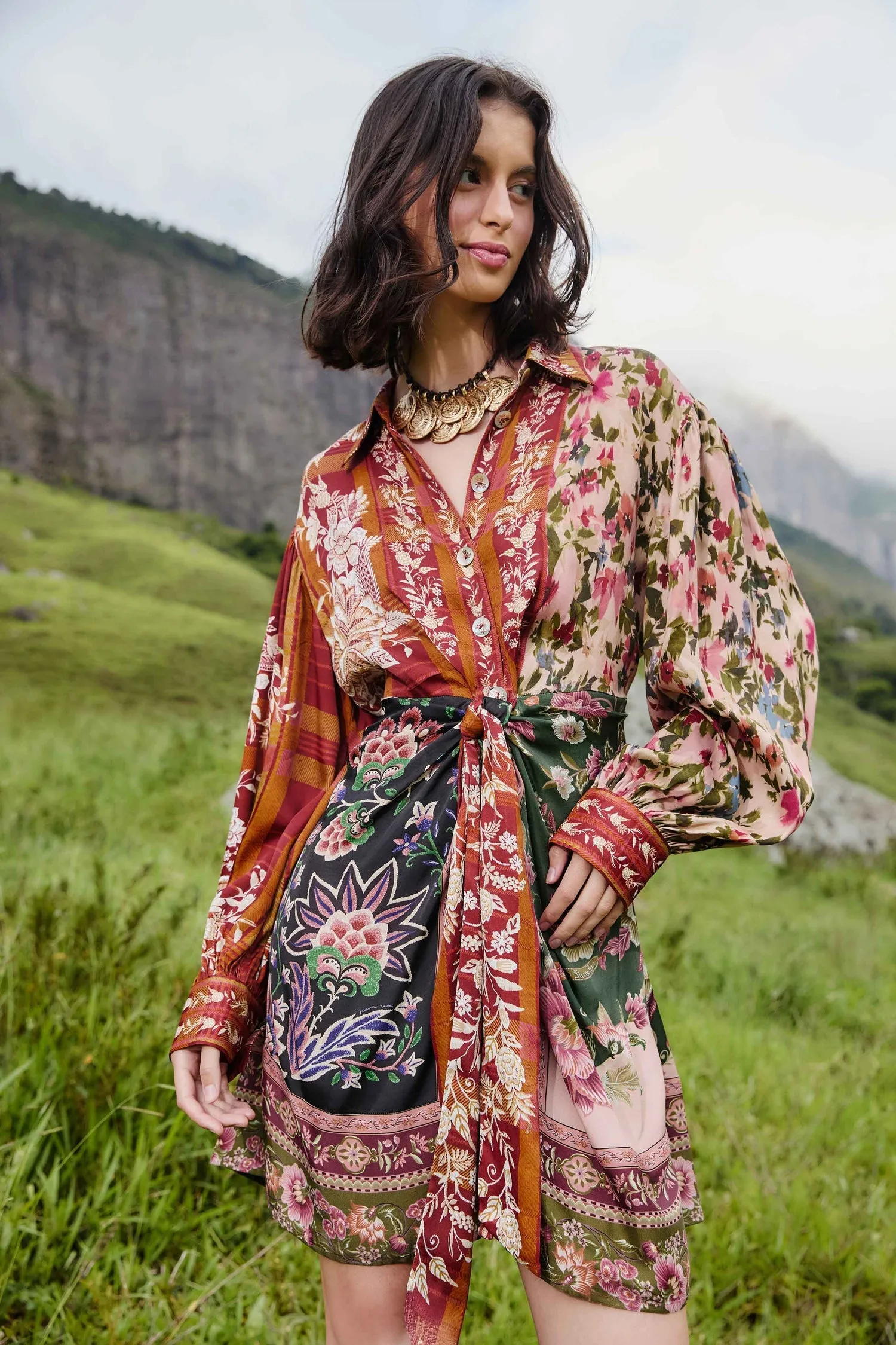 Farm Rio | Mix Mini Dress - Winter Garden sold by Sisters & Co product image thumbnail 2