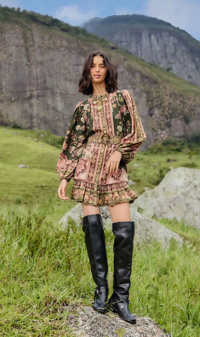 Farm Rio | Flowering Garden Tree Mini Dress - Green sold by Sisters & Co