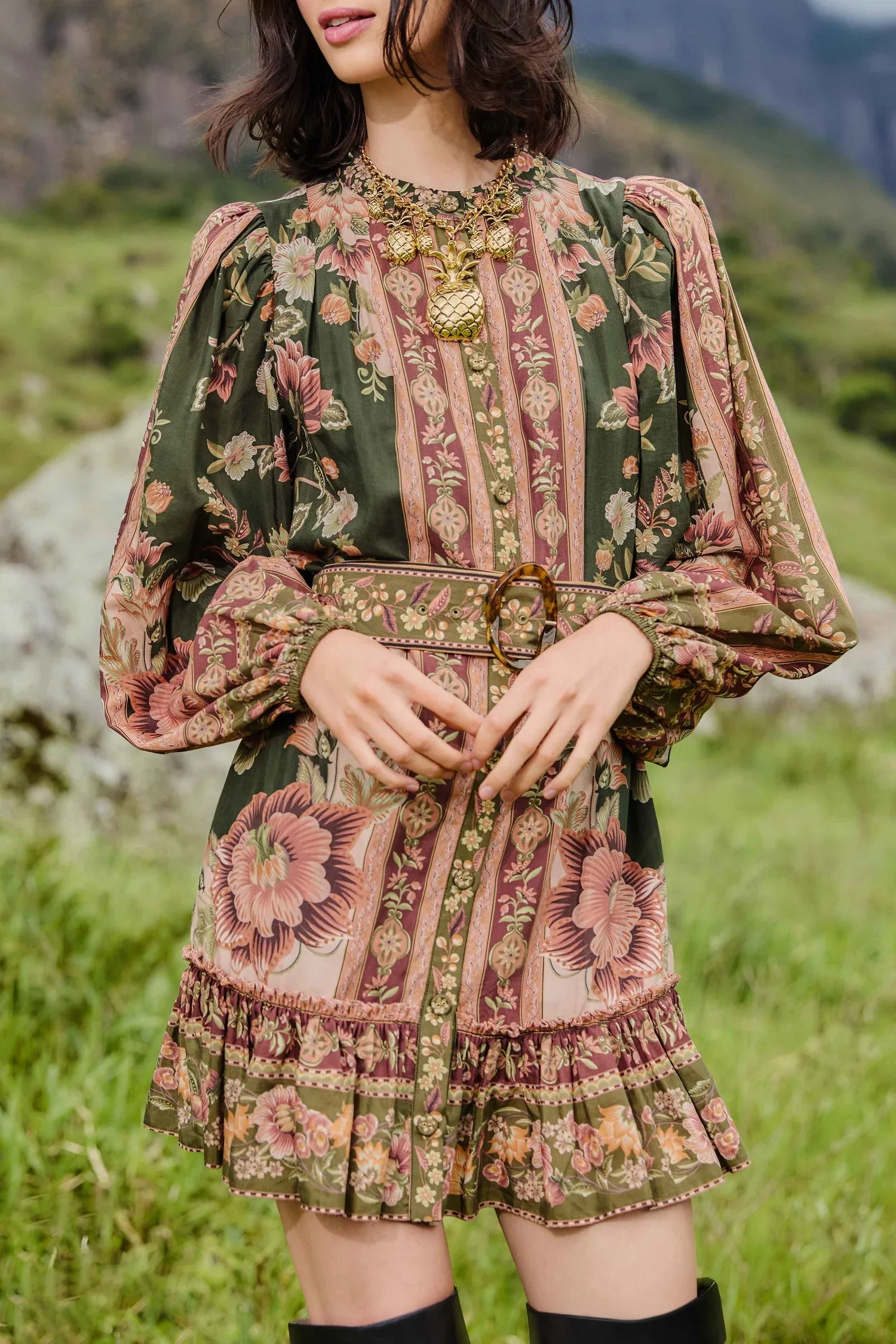 Farm Rio | Flowering Garden Tree Mini Dress - Green sold by Sisters & Co product image thumbnail 2