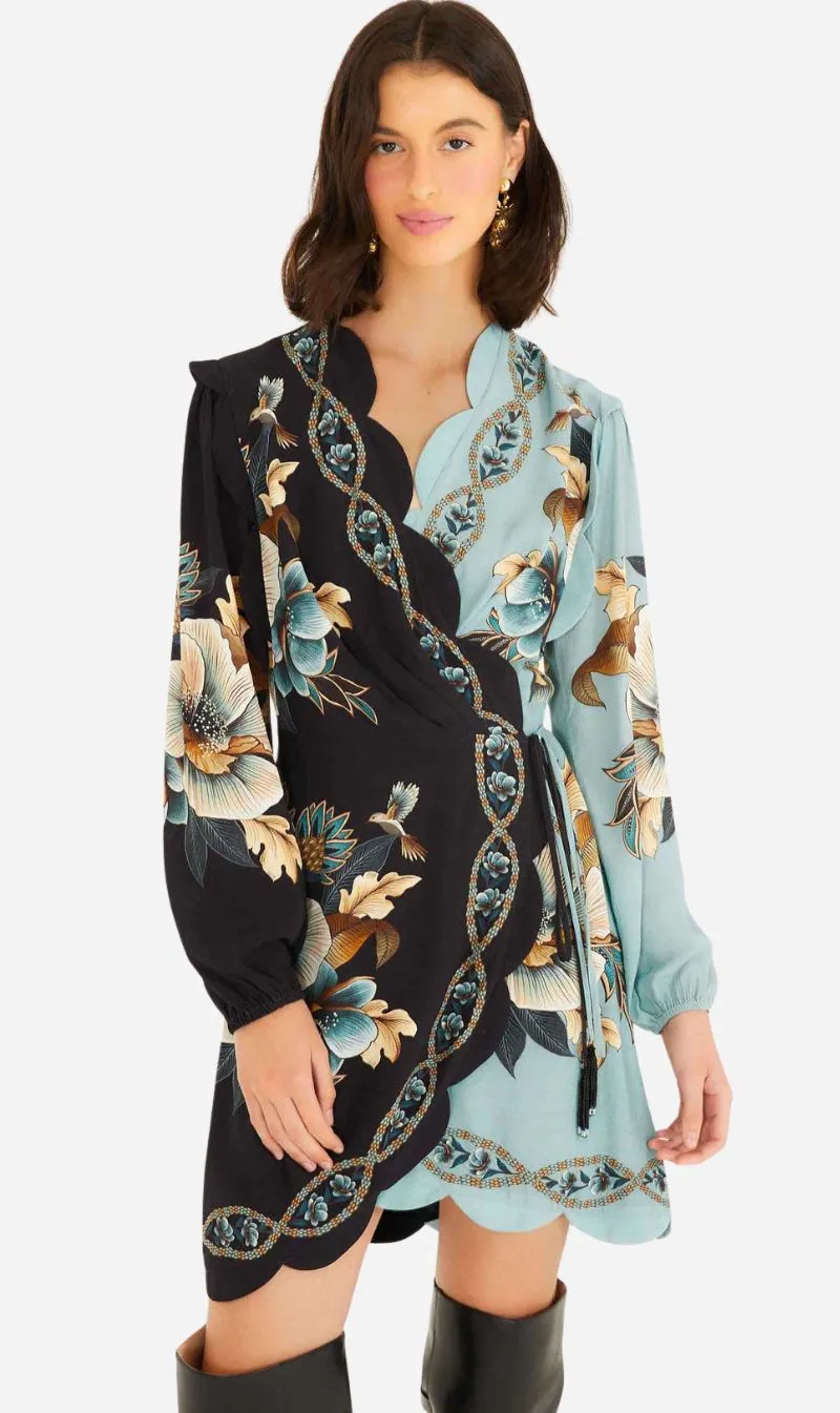 Farm Rio | Wrap Wavy Mini Dress - Snake Garden Mix sold by Sisters & Co product image thumbnail 2