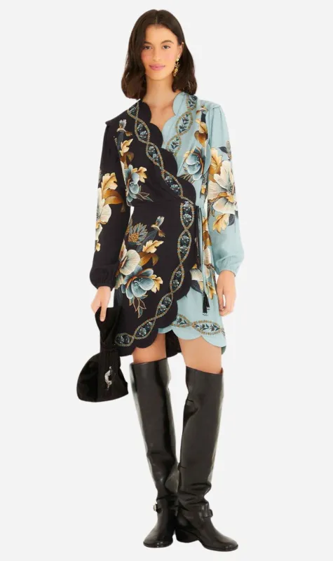 Farm Rio | Wrap Wavy Mini Dress - Snake Garden Mix sold by Sister & Co