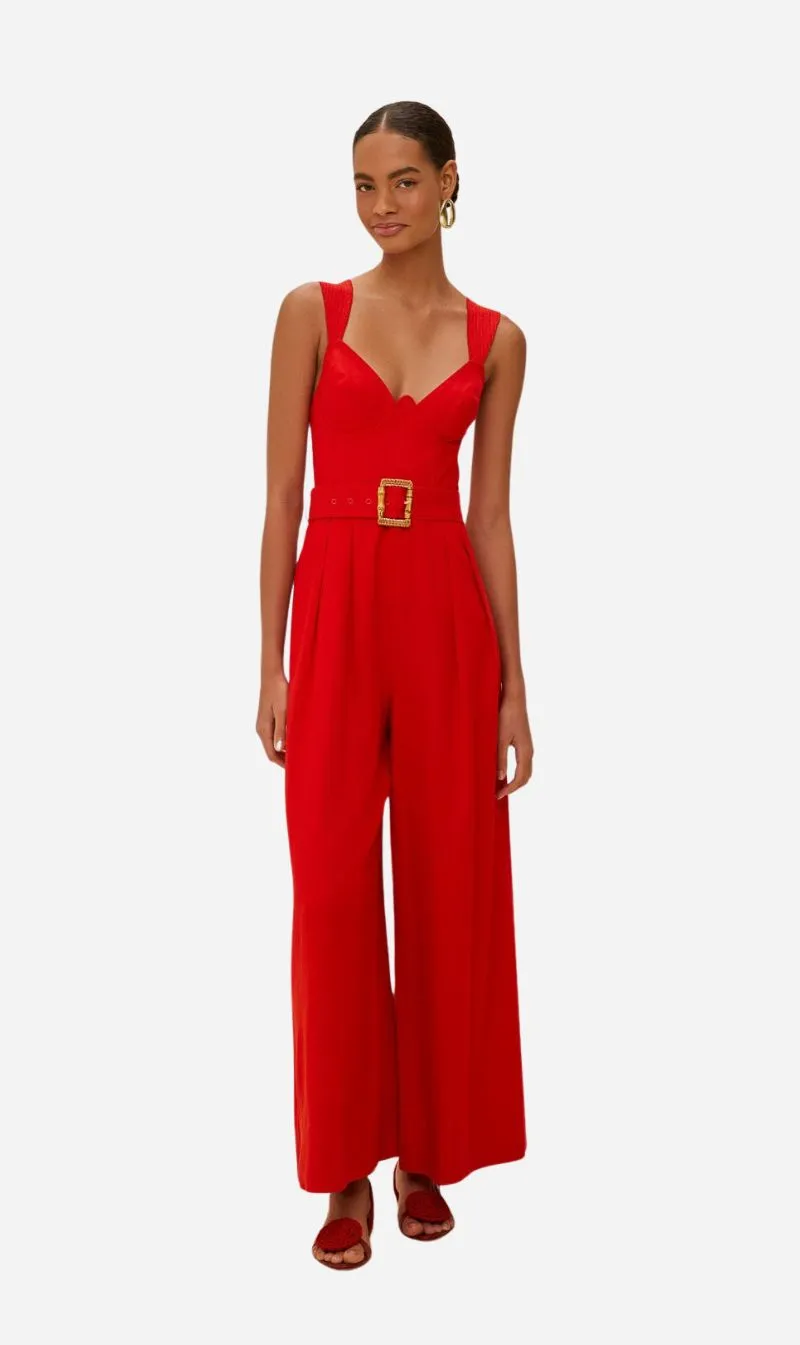 Farm Rio | Sleeveless Maxi Jumpsuit - Red sold by Sisters & Co