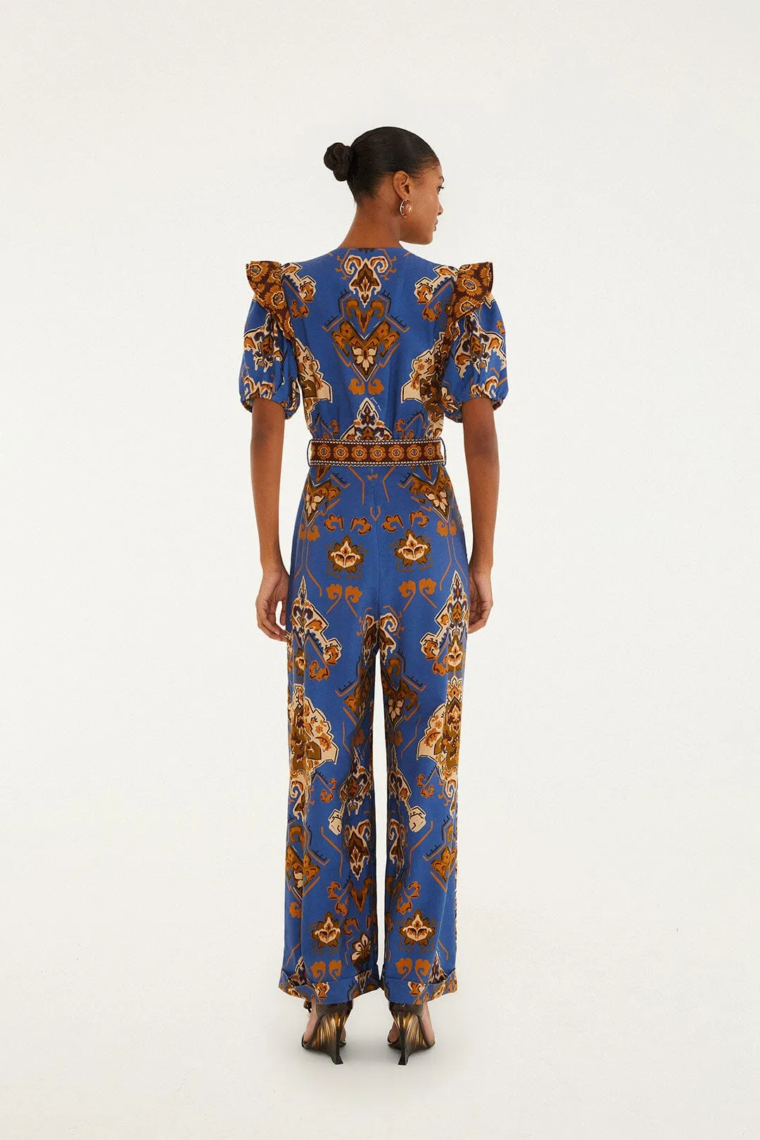 Farm Rio | Ornament Floral Blue Jumpsuit - Blue sold by Sister & Co product image thumbnail 4