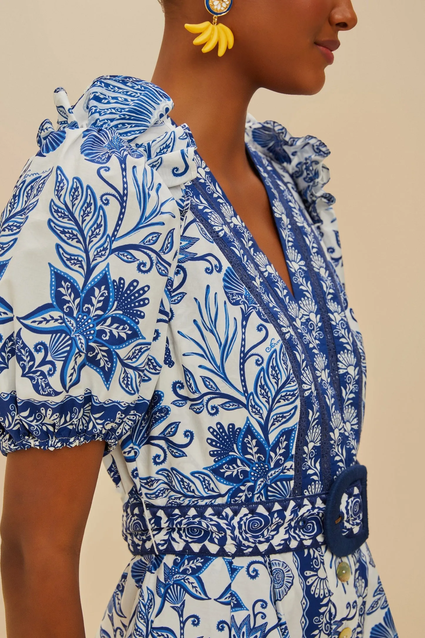 Farm Rio | Shell Garden Off White Romper - Off White sold by Sisters & Co product image thumbnail 3