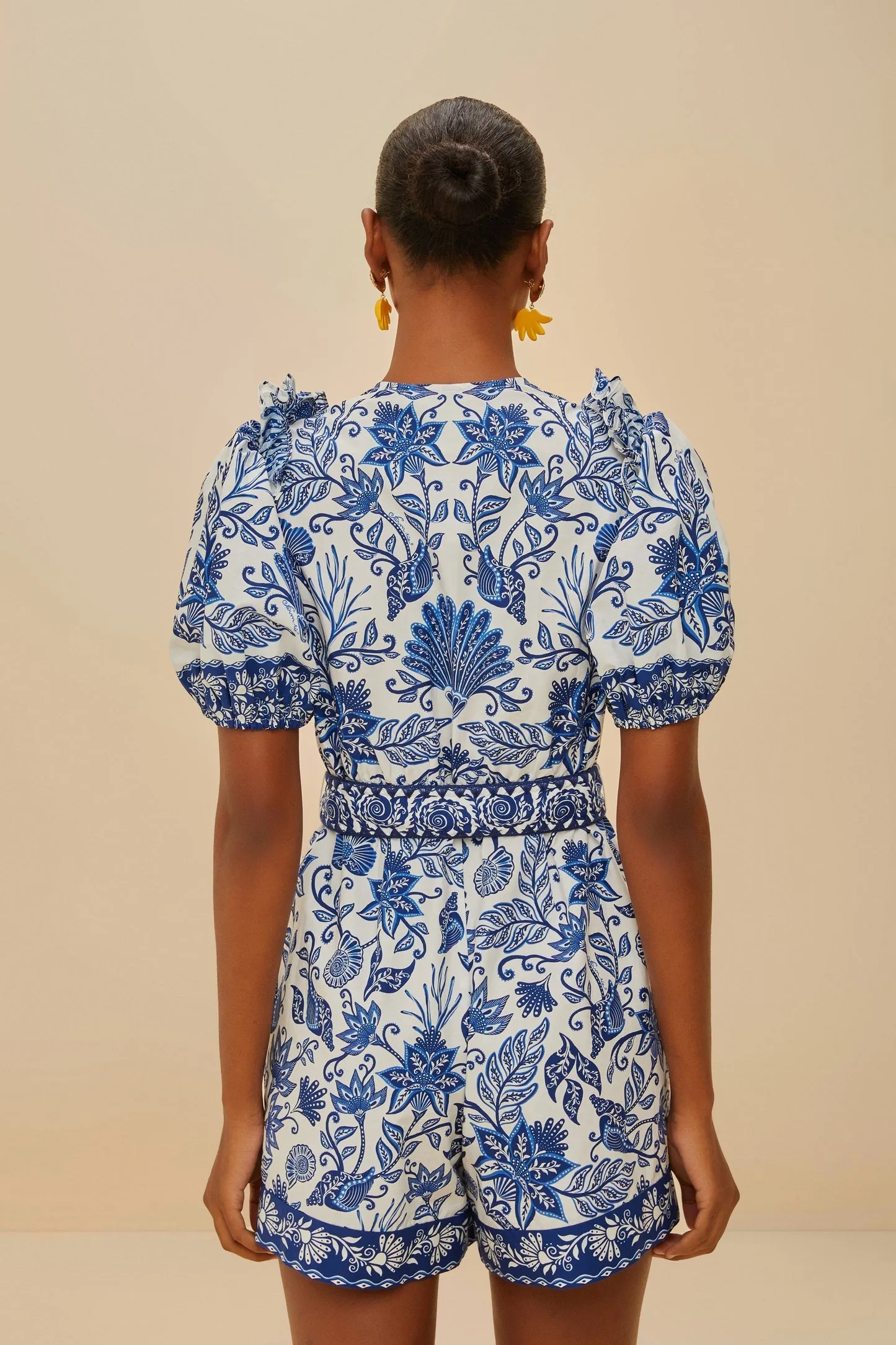 Farm Rio | Shell Garden Off White Romper - Off White sold by Sisters & Co product image thumbnail 4