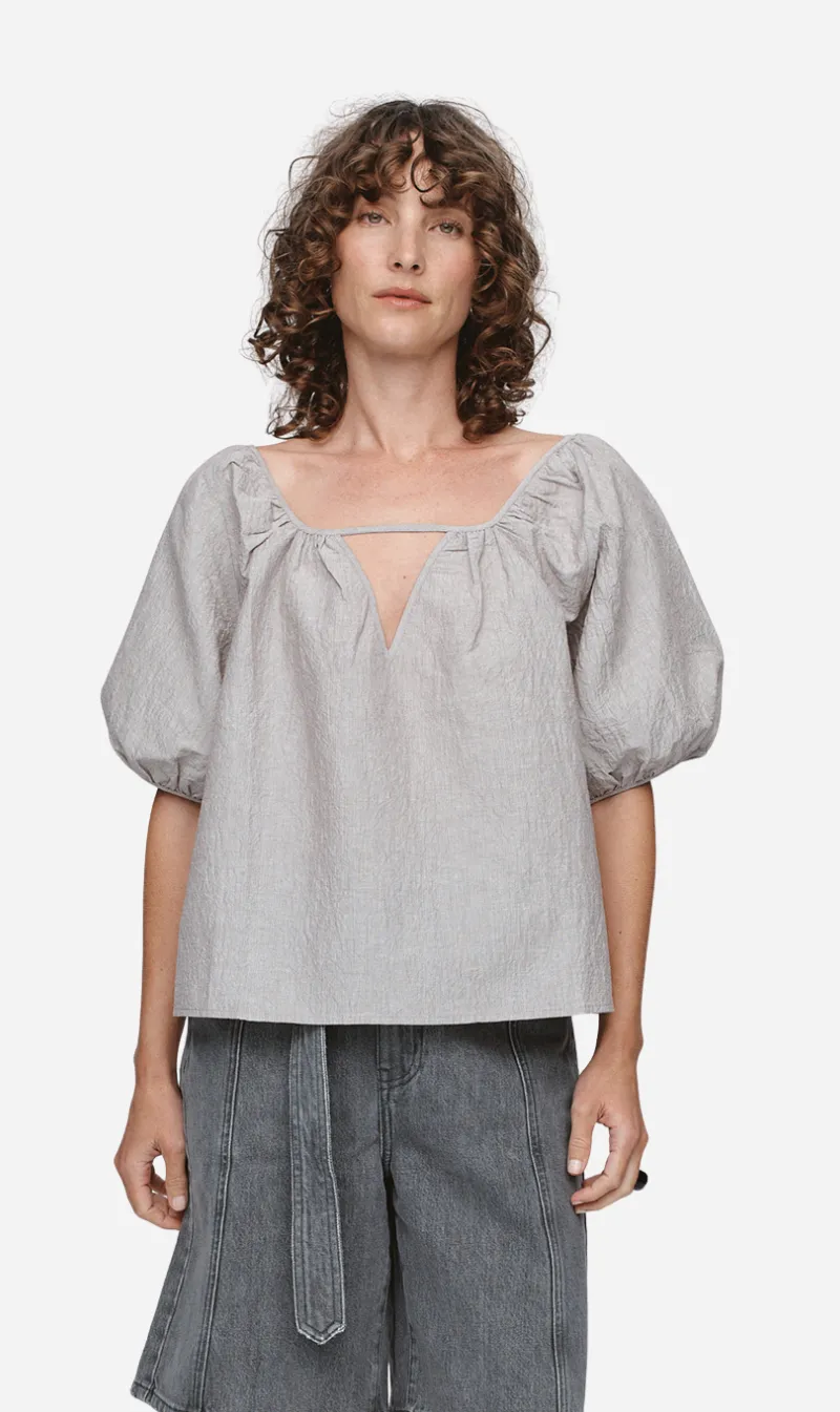 Marle | Kendra Top - Chocolate Stripe sold by Sisters & Co