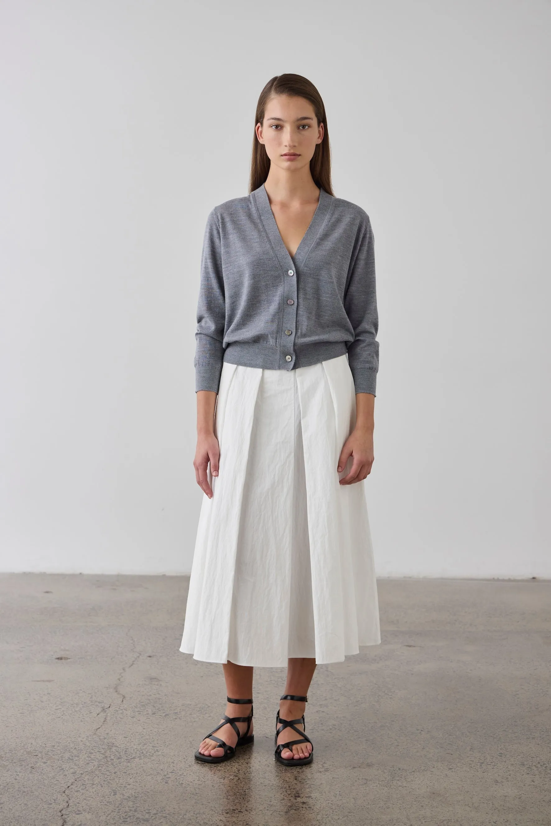 Laing | Merino V Neck Cardi - Grey Marle sold by Sister & Co product image thumbnail 2