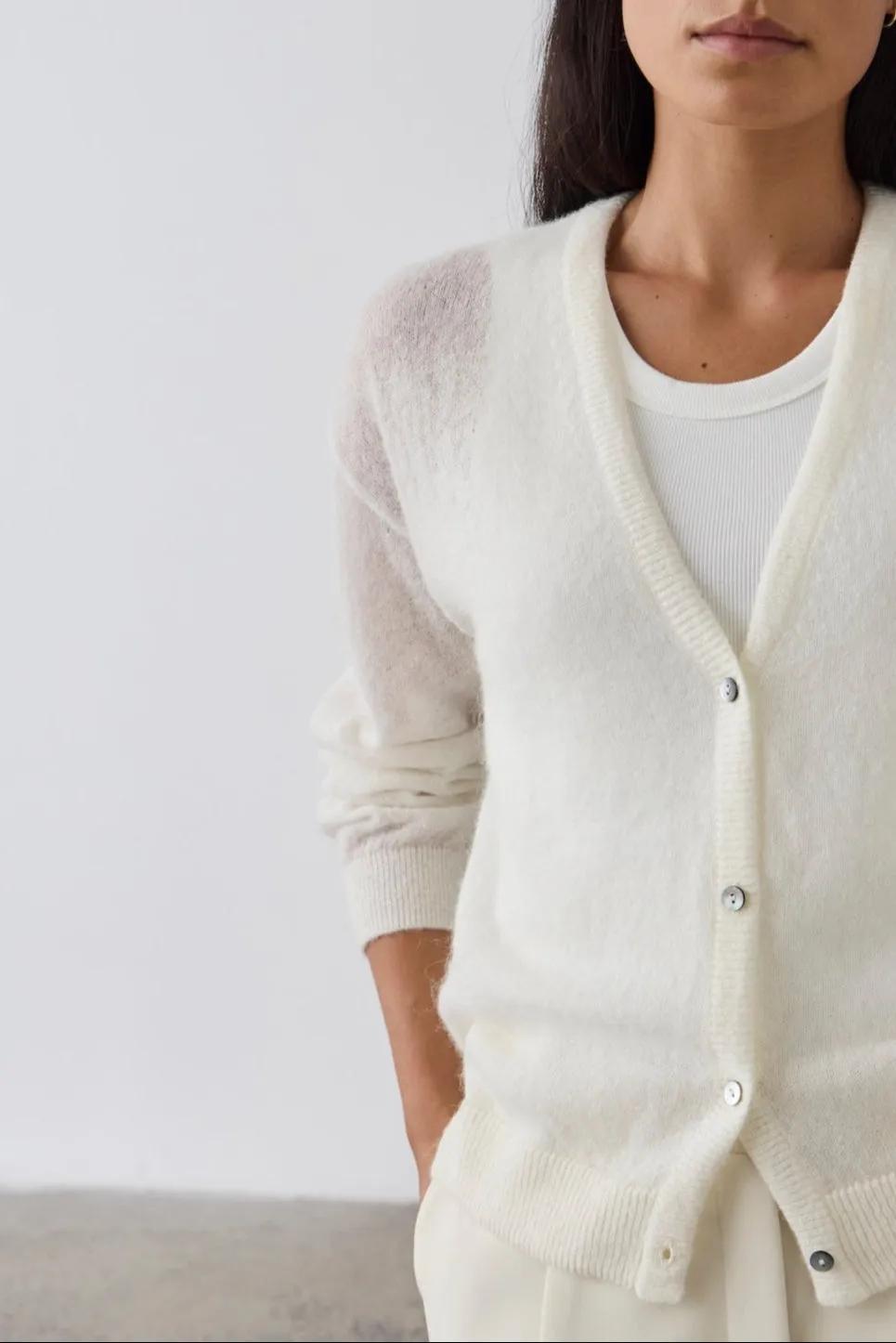 Laing | Fine Alpaca Cardigan - Cream sold by Sister & Co product image thumbnail 4