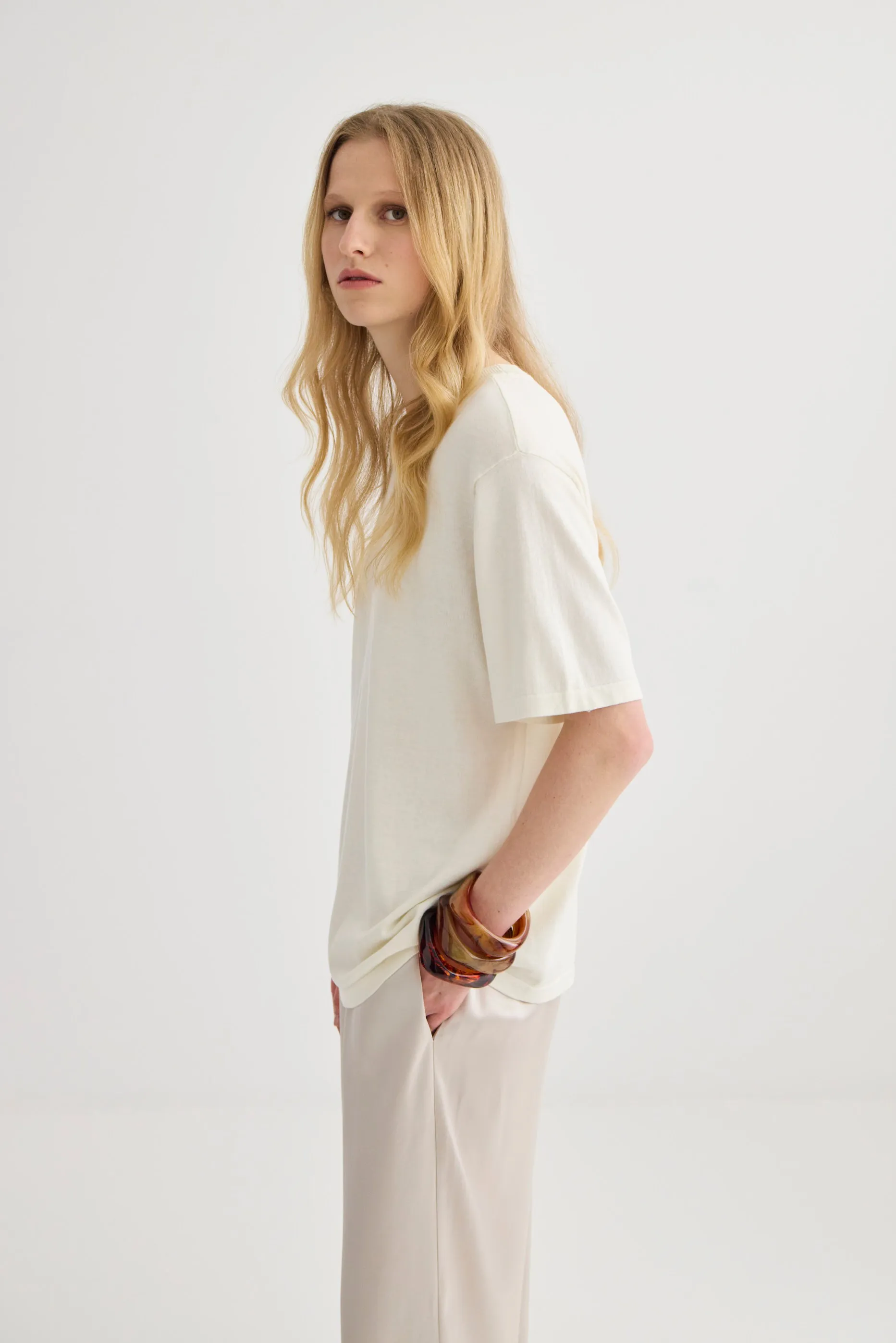 Laing | Short Sleeve Silk Blend Knit - Cream sold by Sisters & Co product image thumbnail 2