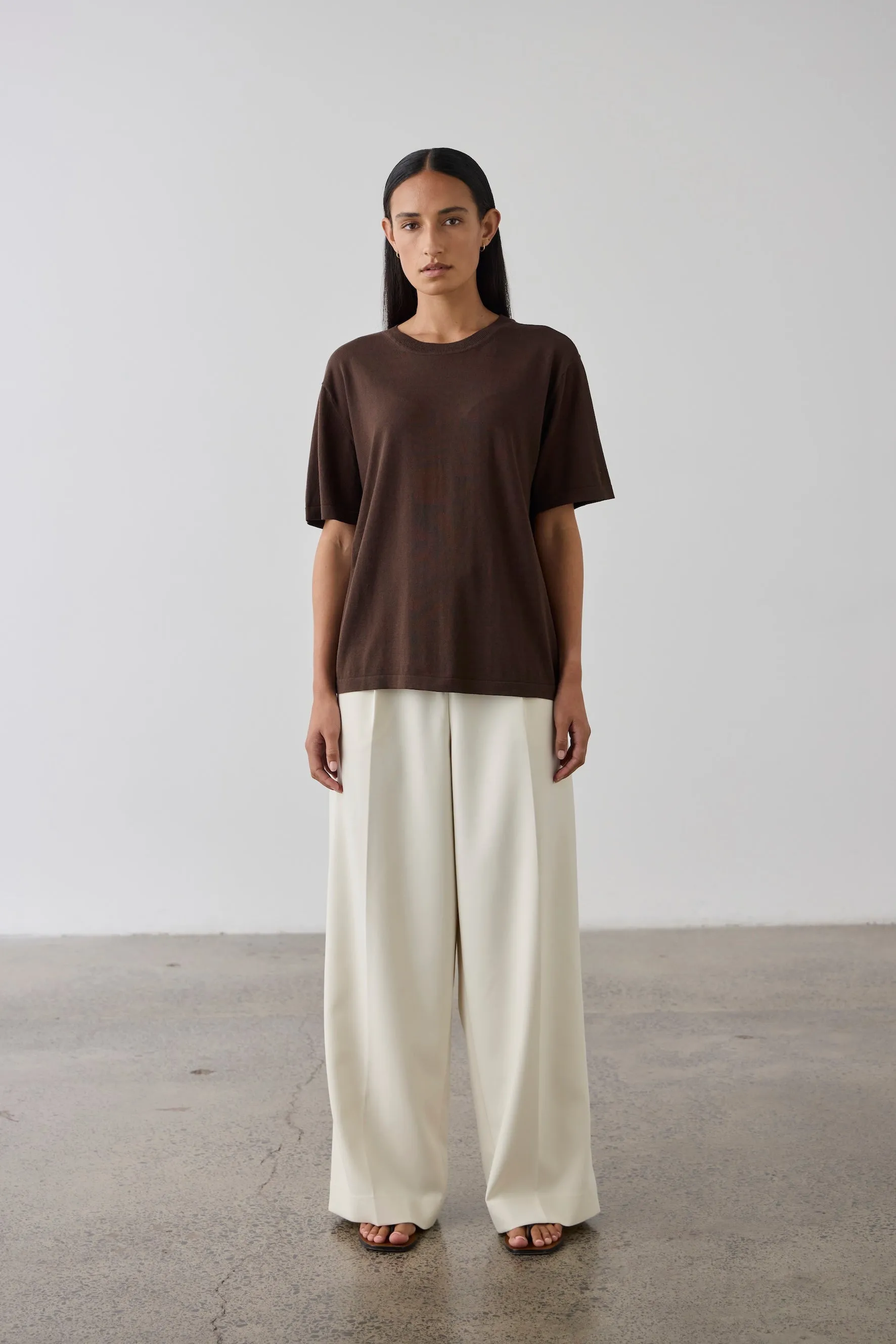 Laing | Short Sleeve Silk Blend Knit - Chocolate sold by Sister & Co product image thumbnail 2