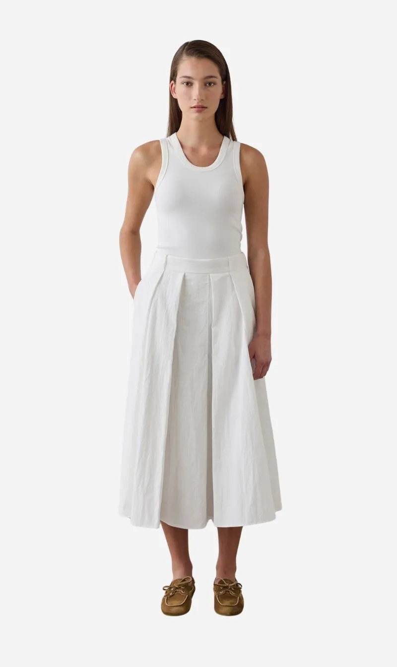 Laing | Full Pleated Skirt - White sold by Sisters & Co