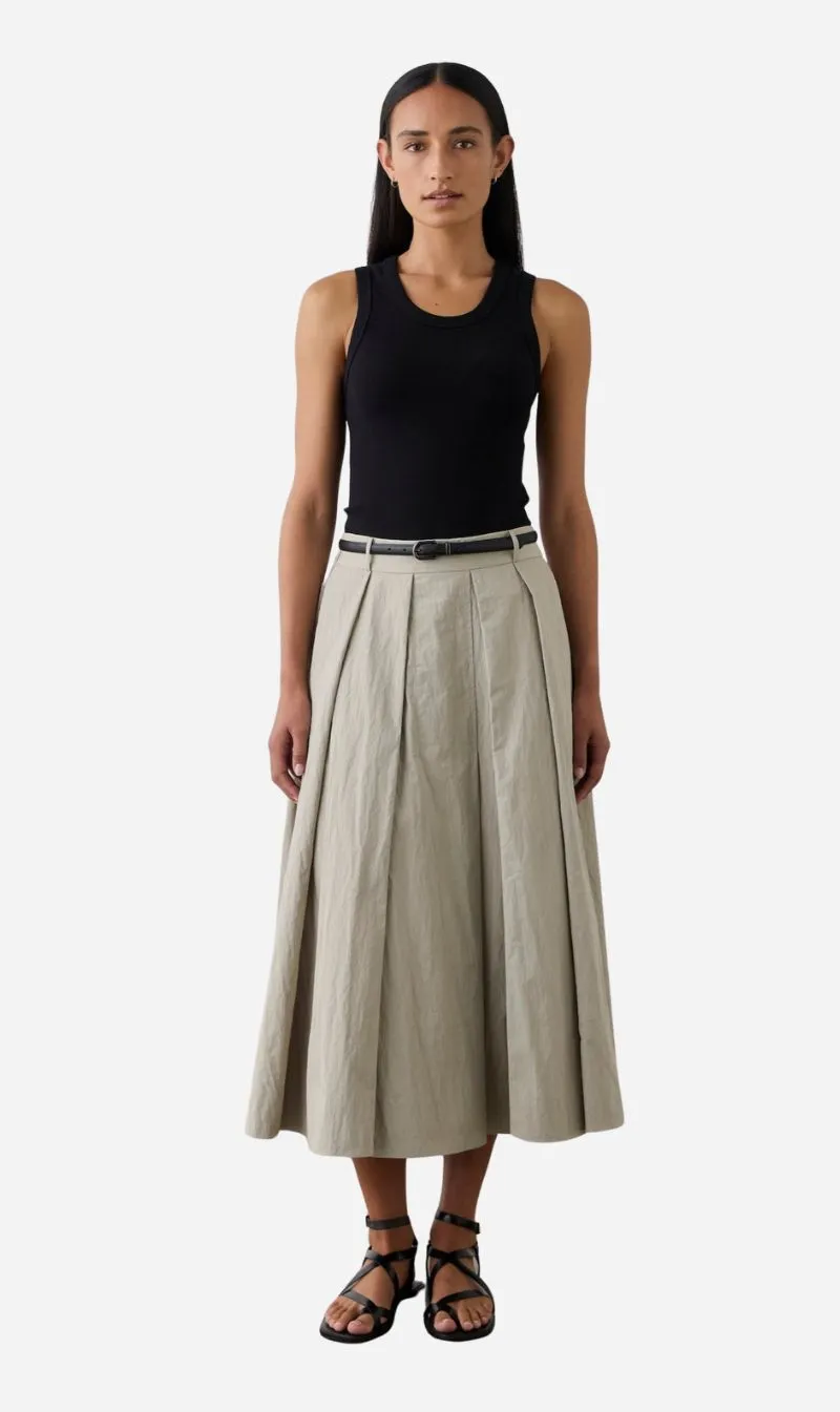 Laing | Full Pleated Skirt - Pale Sage sold by Sister & Co