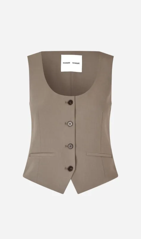 Samsoe Samsoe | Salaney Vest - Dark Aluminum sold by Sisters & Co
