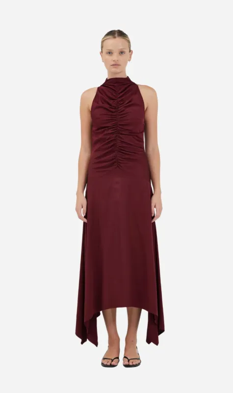 Third Form | Allure Gathered Tee Dress - Cabernet sold by Sister & Co
