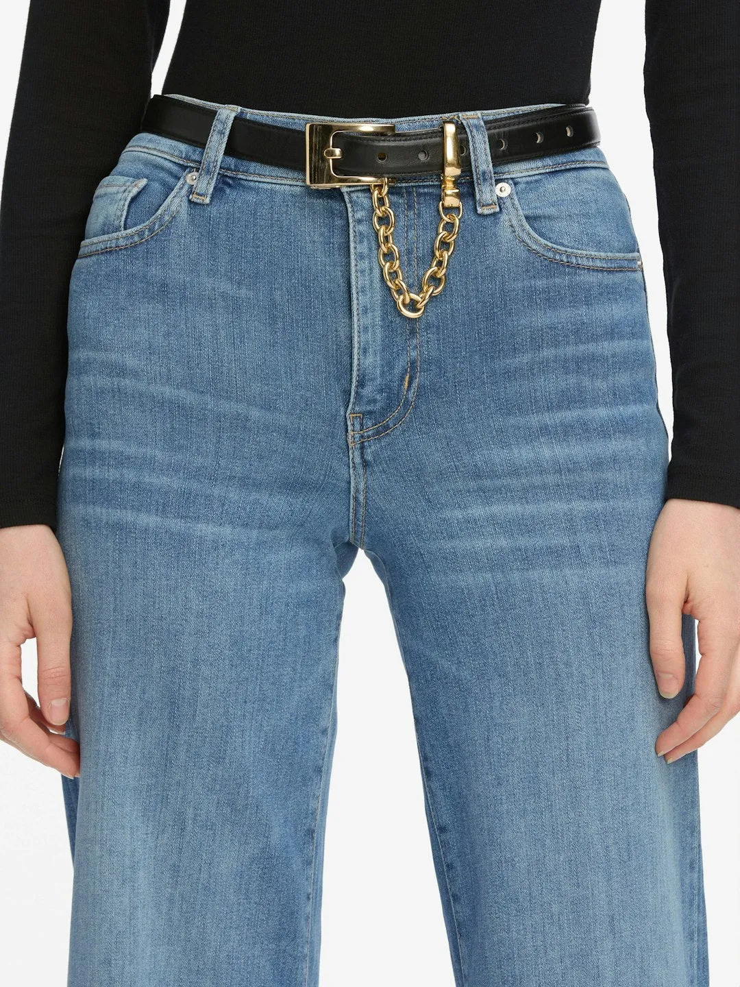 Frame Denim | The Chain Detail Belt - Black sold by Sisters & Co product image thumbnail 2