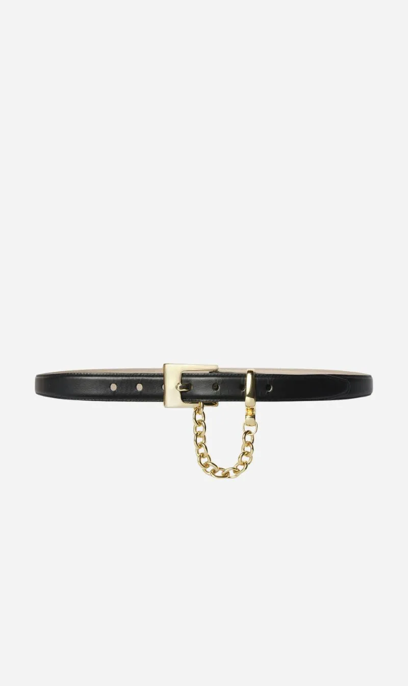 Frame Denim | The Chain Detail Belt - Black sold by Sisters & Co