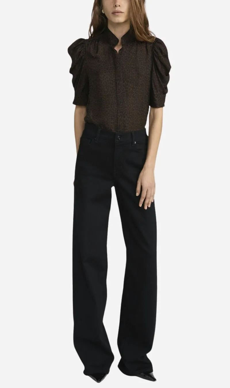 Frame Denim | The Gillian Top - Leopard sold by Sisters & Co