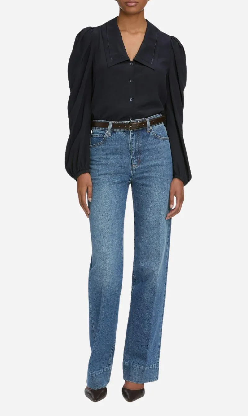 Frame Denim | The Long Sleeve Sailor Blouse - Navy sold by Sisters & Co