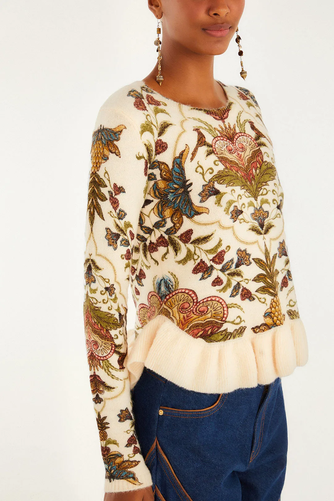 Farm Rio | Majestic Hearts Knit Top - Cream sold by Sisters & Co product image thumbnail 3