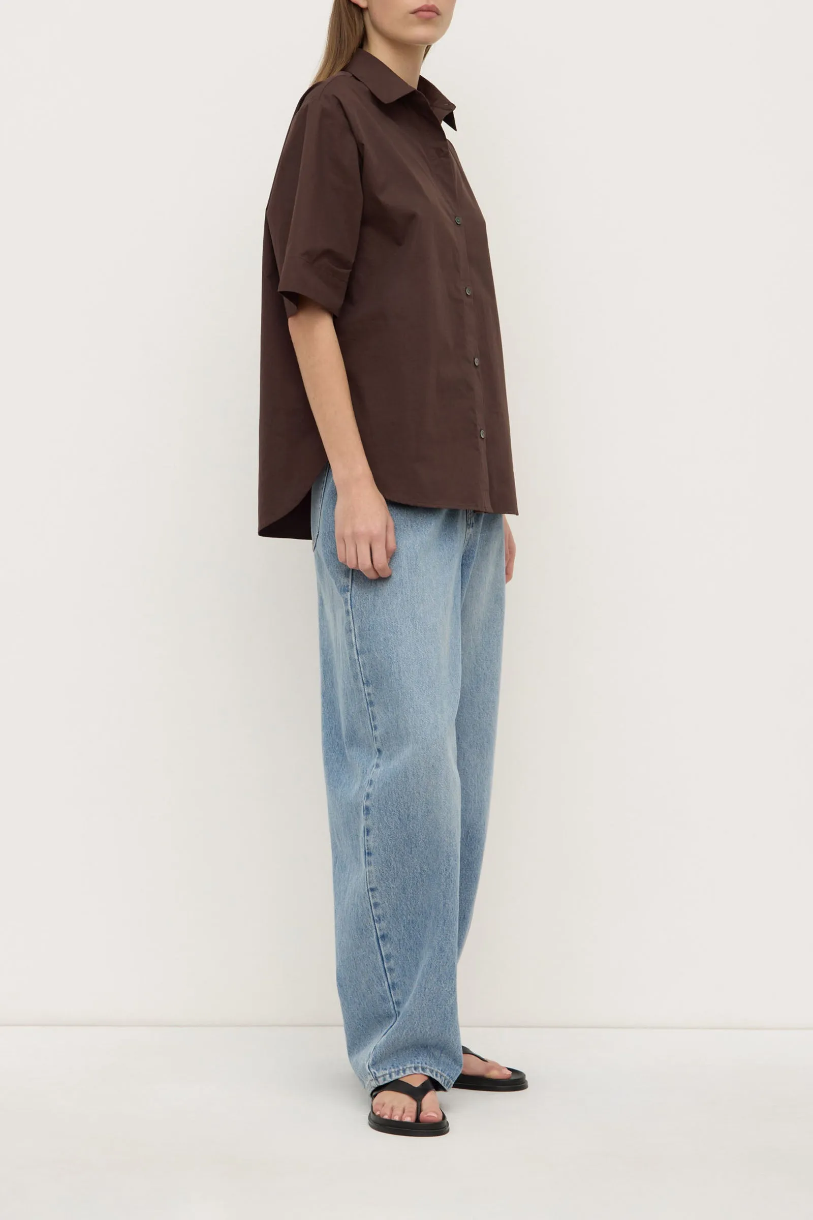 Assembly Label | Joni Short Sleeve Shirt - Ganache sold by Sister & Co product image thumbnail 3