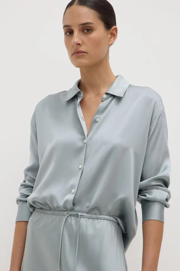 Assembly Label | Pippa Silk Long Sleeve Shirt - Cloud sold by Sister & Co product image thumbnail 4