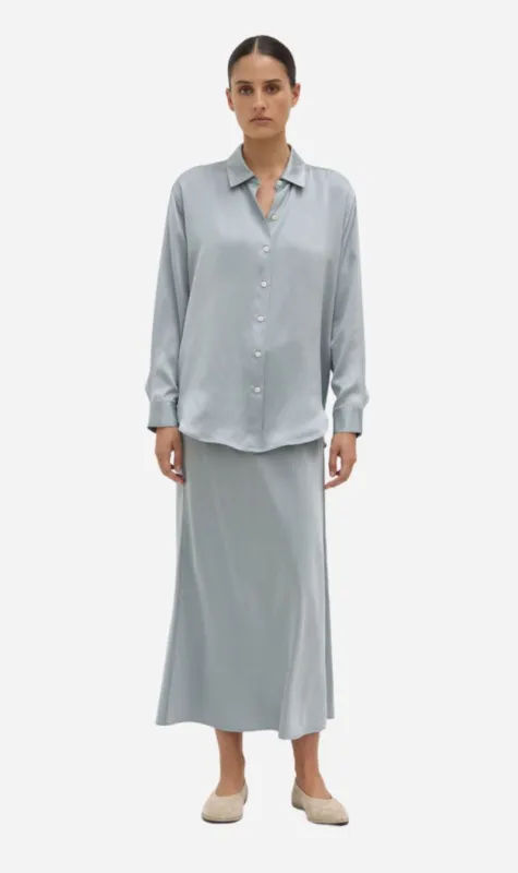 Assembly Label | Pippa Silk Long Sleeve Shirt - Cloud sold by Sister & Co