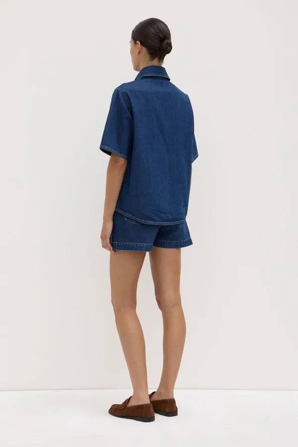 Assembly Label | Boxy Denim Short Sleeve Shirt - Heritage Blue sold by Sisters & Co product image thumbnail 4