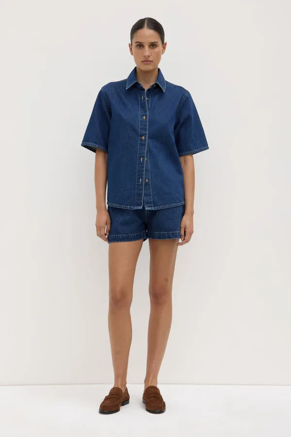Assembly Label | Boxy Denim Short Sleeve Shirt - Heritage Blue sold by Sisters & Co product image thumbnail 2