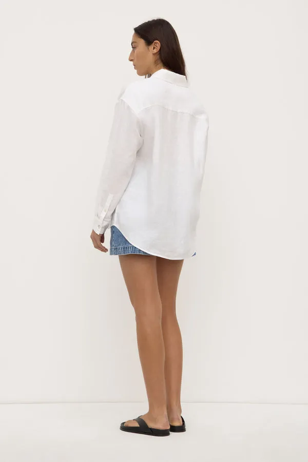 Assembly Label | Everyday Linen Long Sleeve Shirt- White sold by Sisters & Co product image thumbnail 4