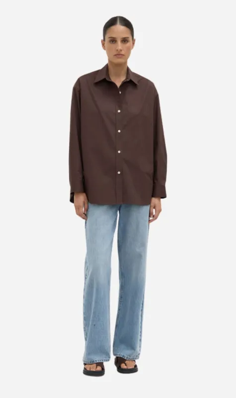 Assembly Label | Marigold Poplin Long Sleeve Shirt - Ganache sold by Sister & Co