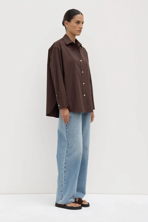 Assembly Label | Marigold Poplin Long Sleeve Shirt - Ganache sold by Sister & Co product image thumbnail 2