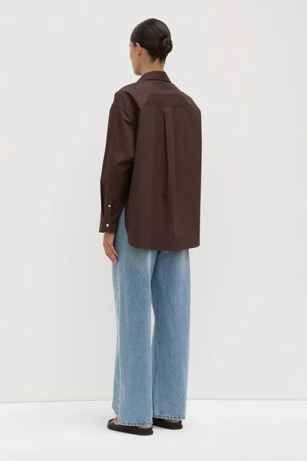 Assembly Label | Marigold Poplin Long Sleeve Shirt - Ganache sold by Sister & Co product image thumbnail 3